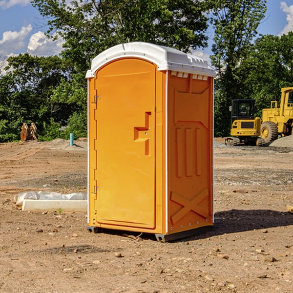 how often are the porta potties cleaned and serviced during a rental period in Carlton